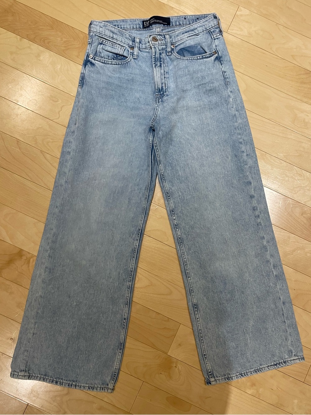 GAP - Light Blue High Rise Wide-Leg Jeans (size: 28)